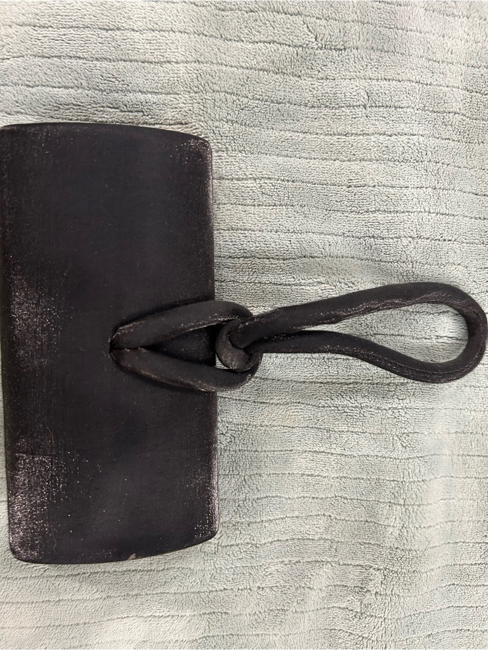 Black Leather Loop Key & Card Holder Wristlet